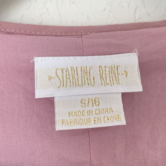 Starling Reine Dress Women 16 Dusty Pink Rose Puff Cottagecore Boho Peasant - Picture 7 of 12